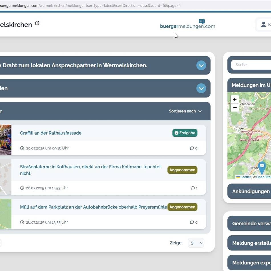 Aus dem Wermelskirchener Rathaus: Stadt führt neue Mängelmelder-App ein
