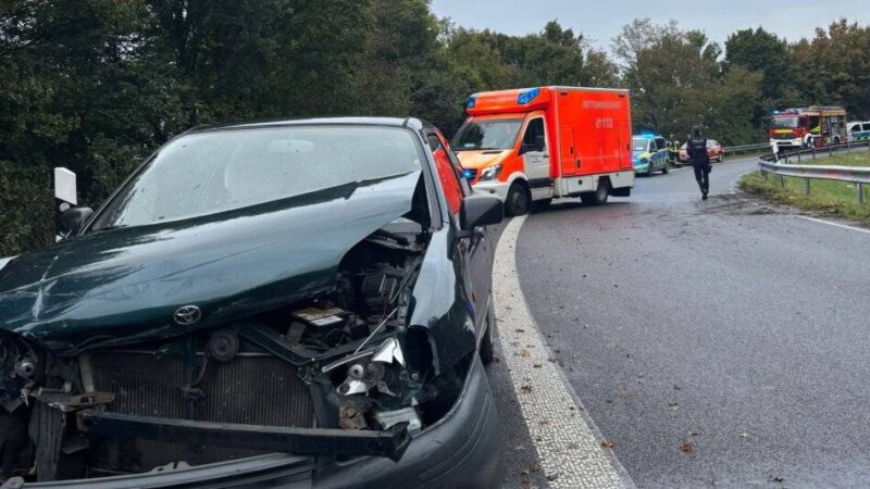 Witterungsbedingte Unfälle: Zwei Autos krachen in Kranenburg zeitgleich in dieselbe Leitplanke