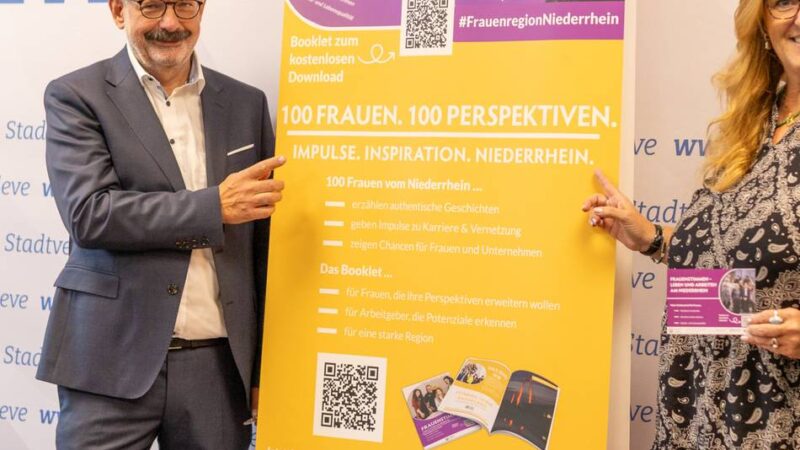 Fachkräfte am Niederrhein: Frauen werben in Booklet für den Niederrhein als Arbeitsplatz