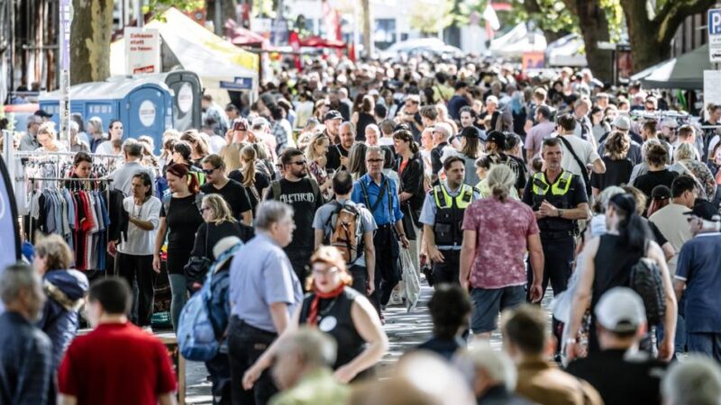 Großer Andrang auf Fichten- und Pinienstraße: Zakk-Straßenfest – auf der Suche nach den Schnäppchen