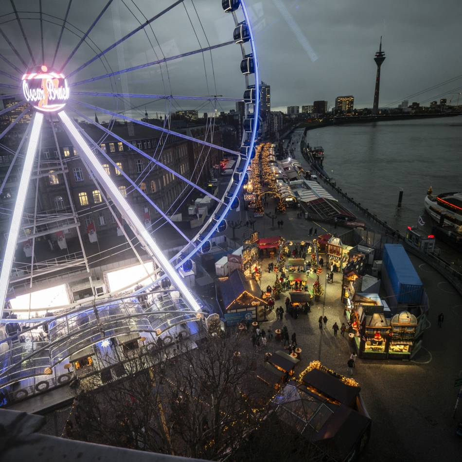 Riesenrad in Düsseldorf ab Oktober: Eisbahn bekommt eine Engelchenbar