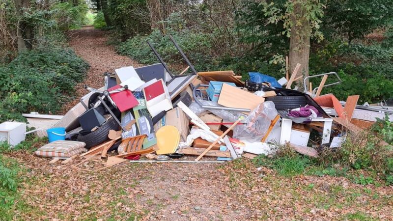 Wilder Müll in Mönchengladbach: Möbel, Farbeimer und Altreifen im Wald entsorgt