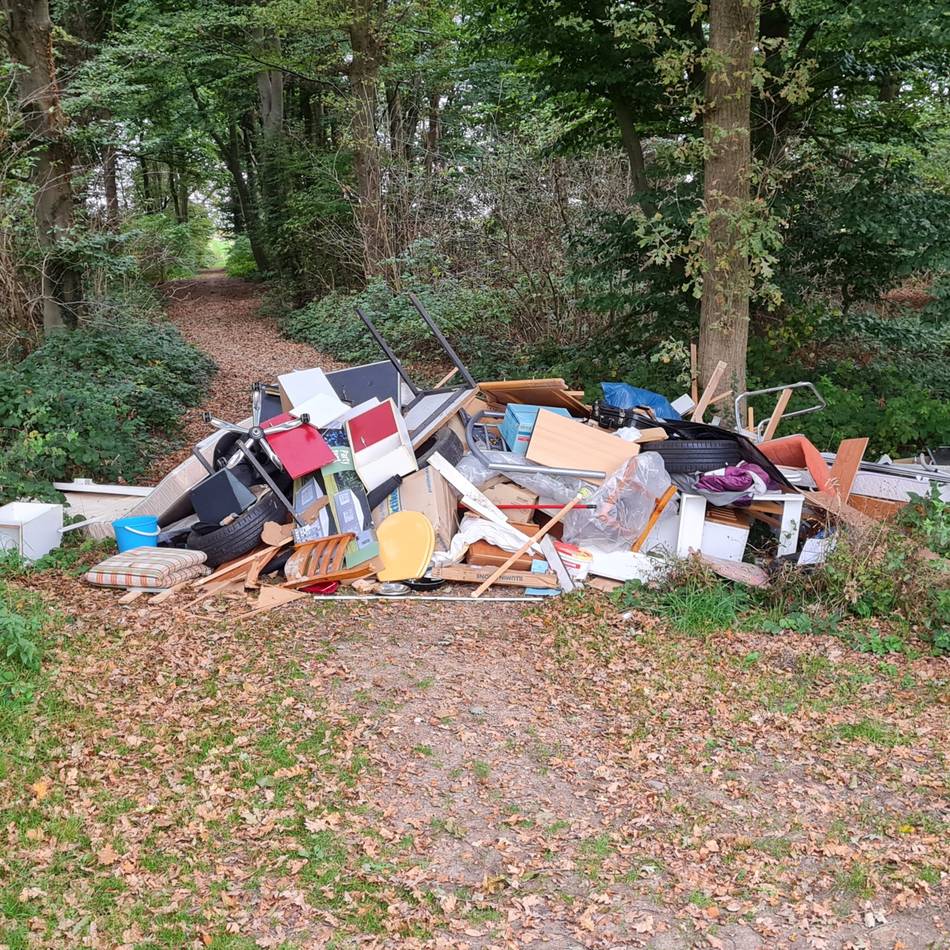 Wilder Müll in Mönchengladbach: Möbel, Farbeimer und Altreifen im Wald entsorgt