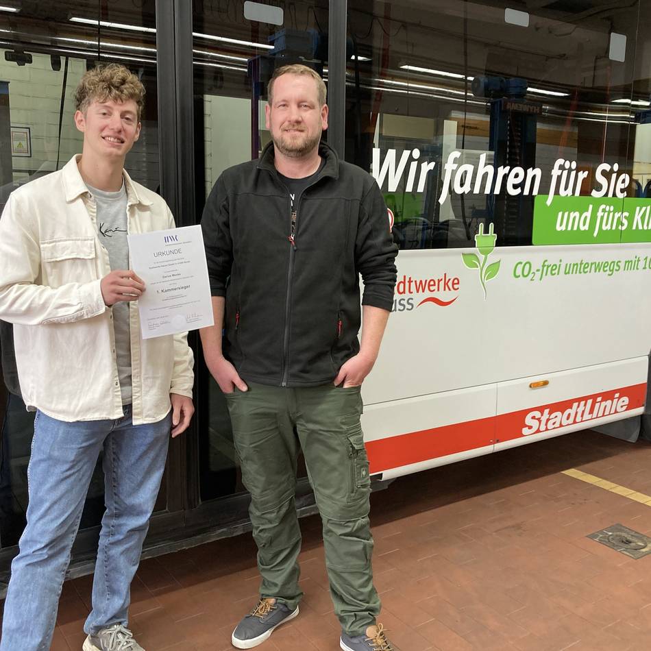 Von Handwerkskammer ausgezeichnet: Bester Azubi kommt von den Stadtwerken Neuss