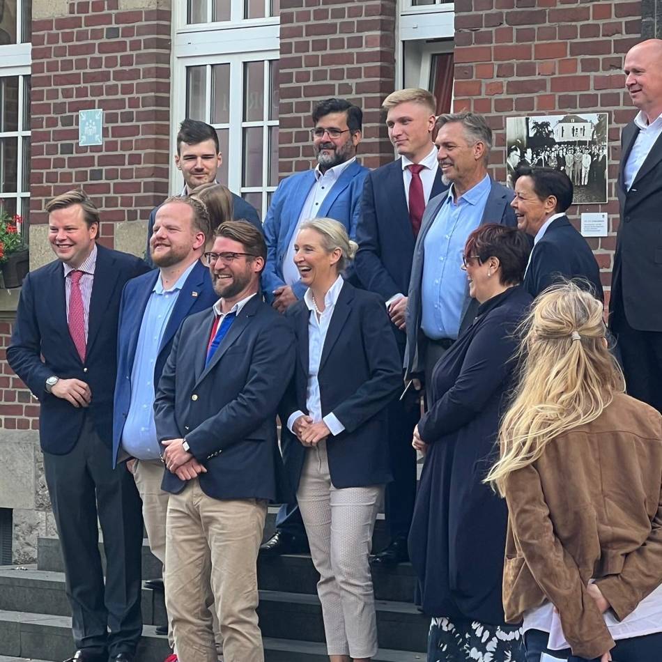 Kurzbesuch im Kommunalwahlkampf: AfD-Chefin Alice Weidel und ihre 20 Minuten in Dormagen