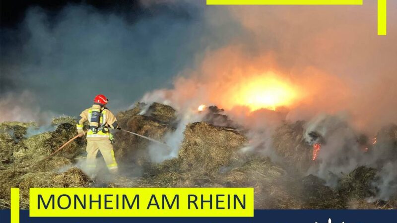 Am Heilerberg in Monheim: Heuballen auf Reiterhof abgebrannt – Polizei geht von Brandstiftung aus