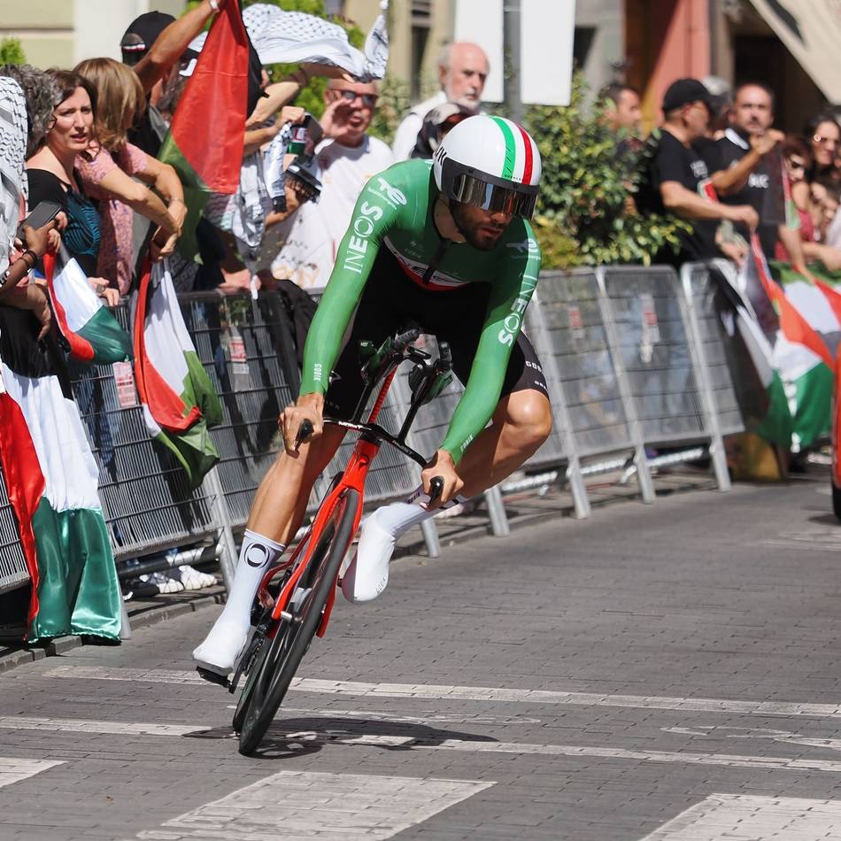 Spanien-Rundfahrt: Erneute Proteste bei Vuelta: Ganna gewinnt verkürztes Zeitfahren