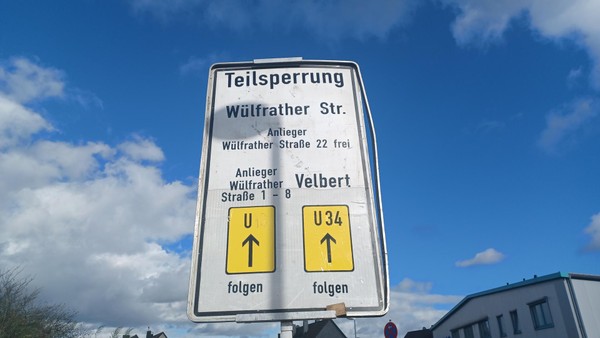 Sperrung der Wülfrather Straße in Velbert: Autofahrer müssen mehr Zeit einplanen