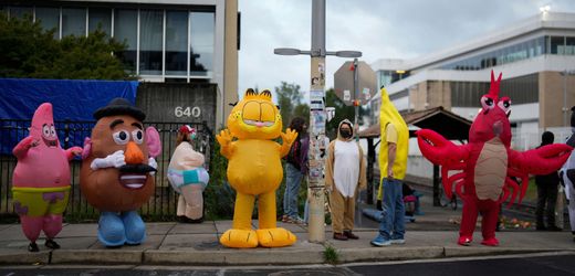 Portland: Immer mehr Frösche und Hühner – Freiwillige verteilen aufblasbare Kostüme an Protestierende
