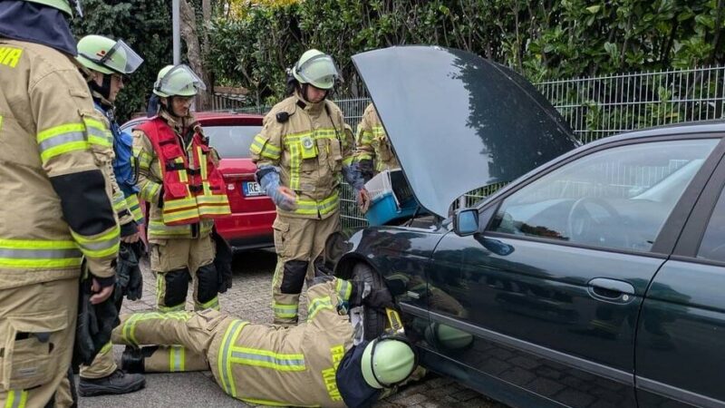 Einsatz im Stadtzentrum: Feuerwehr rettet Katze aus Motorraum in Kleve