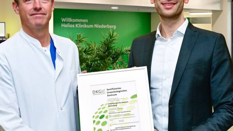 Helios Klinikum Niederberg: Klinikum als uroonkologisches Zentrum zertifiziert