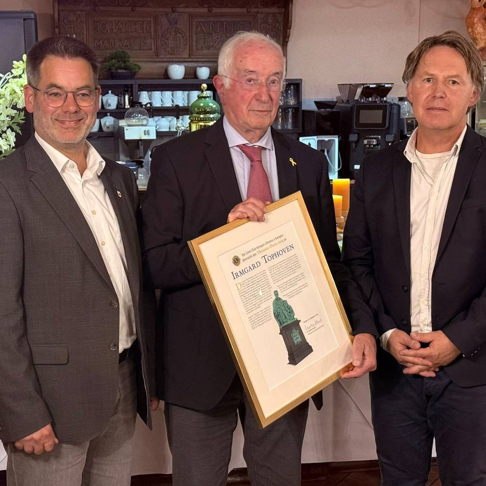 Auszeichnung des Lions Clubs Kempen: Thomaspreis für Irmgard Tophoven
