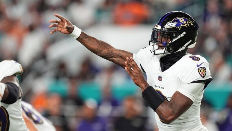 Ravens gewinnen in Miami: Jackson mit vier Touchdowns bei Comeback in der NFL