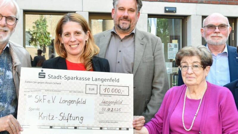 Übergabe in Langenfeld: 10.000 Euro aus der Kritz-Stiftung für den SkF