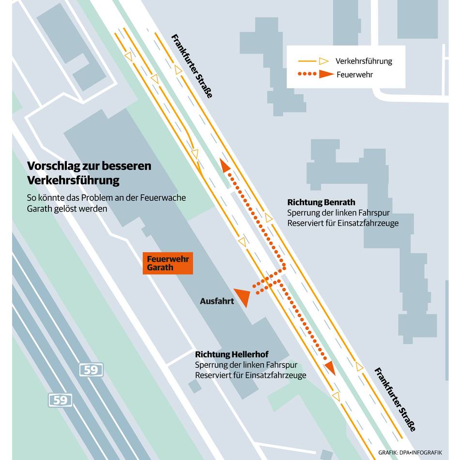 Sperrung der A59 in Düsseldorf: Stadt prüft Ideen, wie die Feuerwehr nicht im Pendler-Stau steht