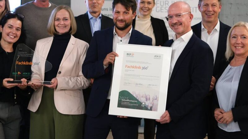 Fachklinik 360° ausgezeichnet: 360°-Klinik erhält Gesundheitspreis