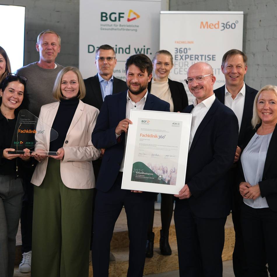 Fachklinik 360° ausgezeichnet: 360°-Klinik erhält Gesundheitspreis