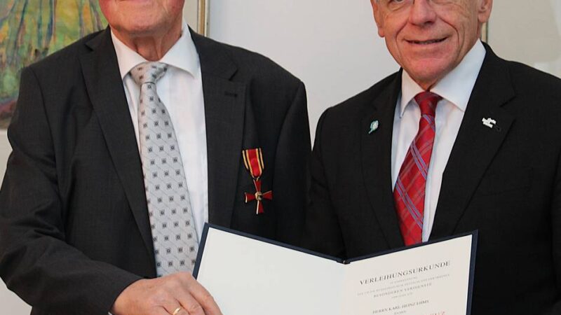 Hohe Auszeichnung für ehrenamtliches Engagement: Karl-Heinz Ehms aus Jüchen erhält Bundesverdienstkreuz