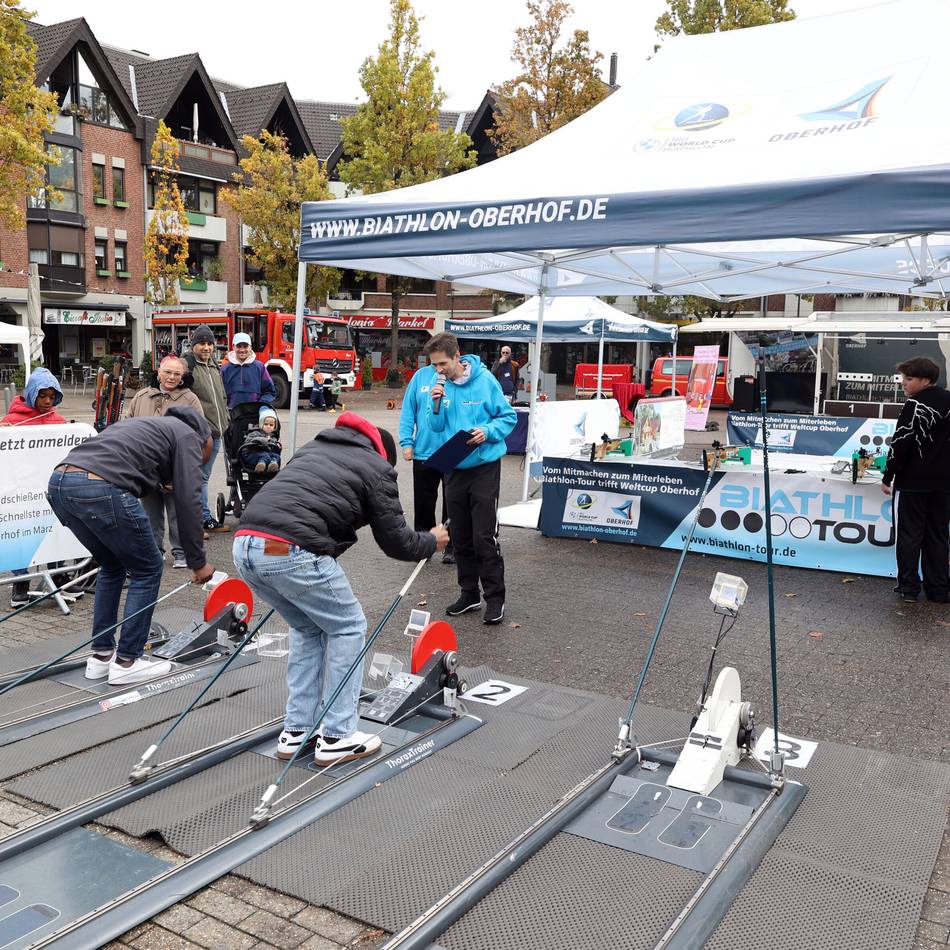 Wintersport in Mönchengladbach: City-Biathlon auf dem Eickener Marktplatz