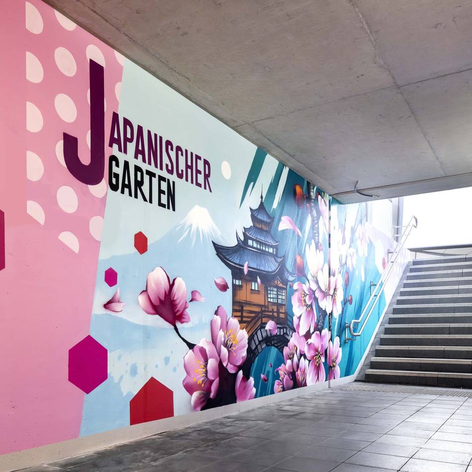 Streetart-Projekt in Leverkusen: Kunstvolles Graffiti wertet Bahnhof Wiesdorf auf