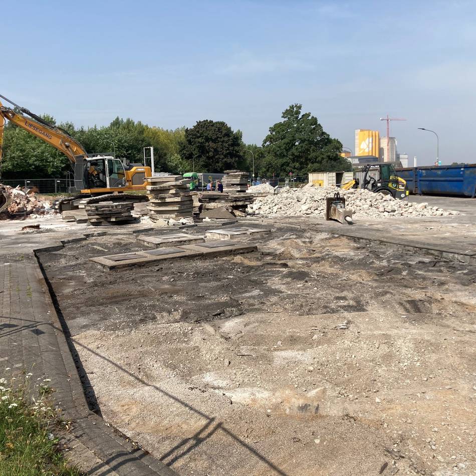 Mobilitätsdrehscheibe bei Landesgartenschau: Alte Tankstelle wird bei Laga in Neuss zur „Ankomm-Arena“