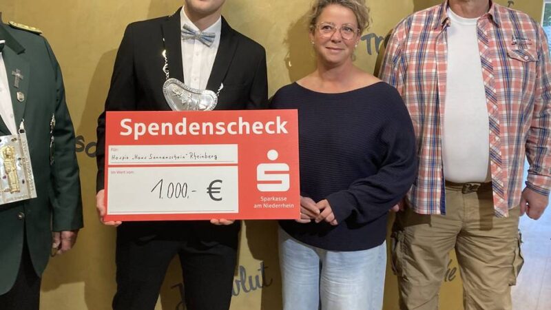 Für den guten Zweck in Rheinberg: Schützen von St. Ulrich spenden an „Haus Sonnenschein“