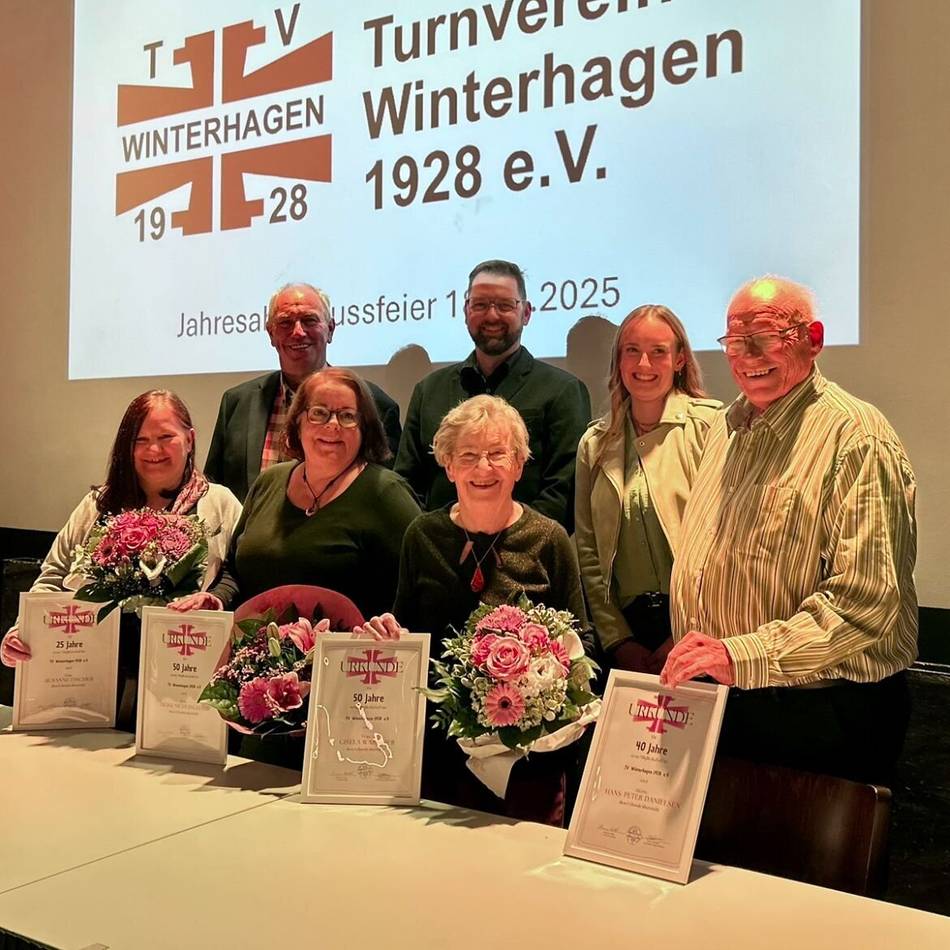 Ehrung bei Hückeswagener Turnverein: Zusammen 190 Jahre Mitglied im TV Winterhagen