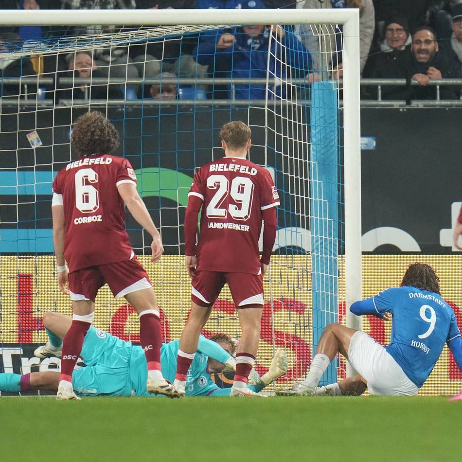 Liga-Dämpfer nach Pokal-Gala: Darmstadt vergibt Heimsieg im Topspiel gegen Arminia Bielefeld
