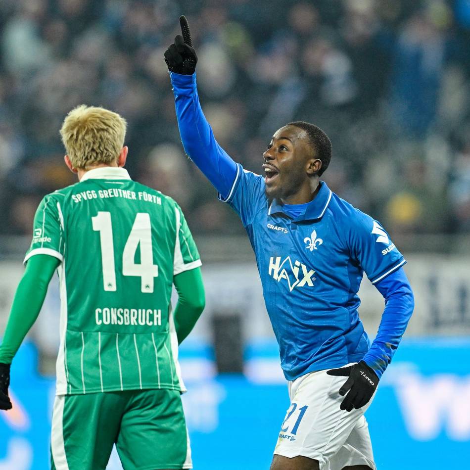 Topspiel der 2. Bundesliga: Darmstadt schlägt Fürth und klettert auf Relegationsplatz