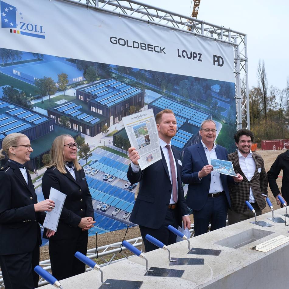 Großprojekte in Heiligenhaus: Am Ziel: Grundstein für Zoll-Trainingszentrum ist gelegt