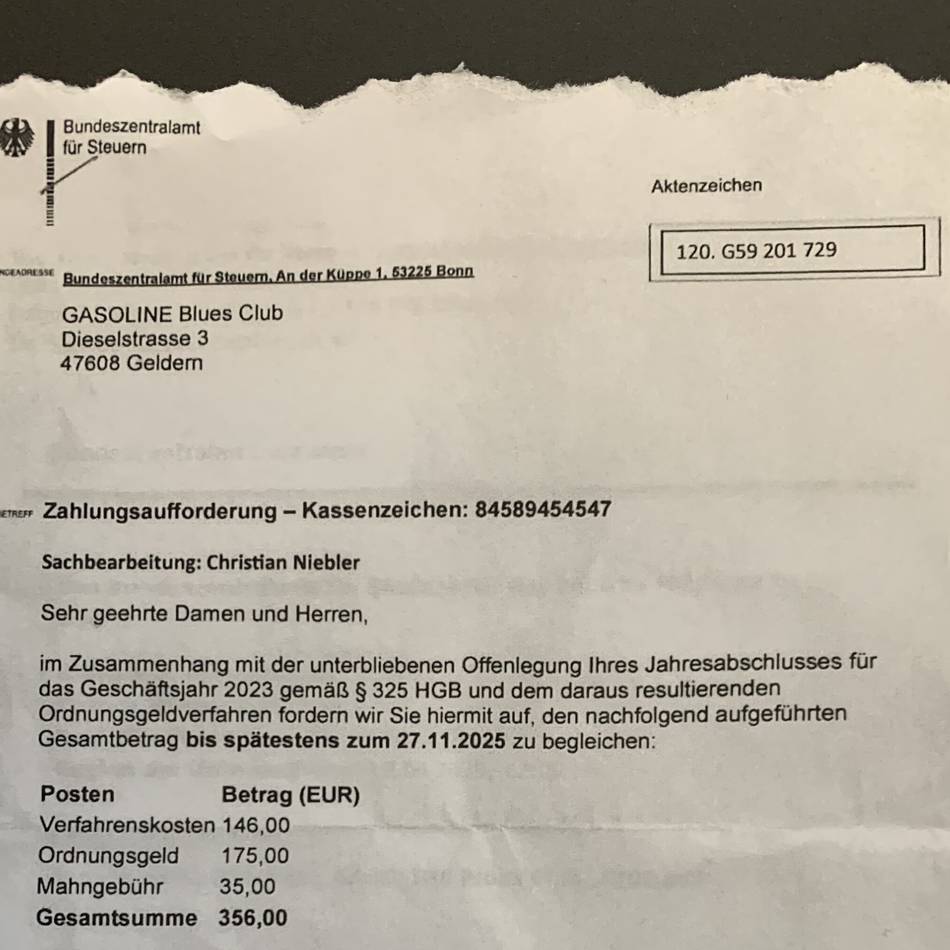 Falsches Behördenschreiben: Neue Betrugsmasche – Culturkreis Gelderland wird zur Kasse gebeten