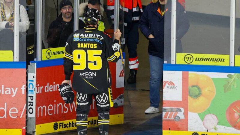 2:3-Niederlage gegen die Blue Devils: Santos‘ Rüpel-Check hat Konsequenzen – die düsteren drei Minuten der Pinguine im Video