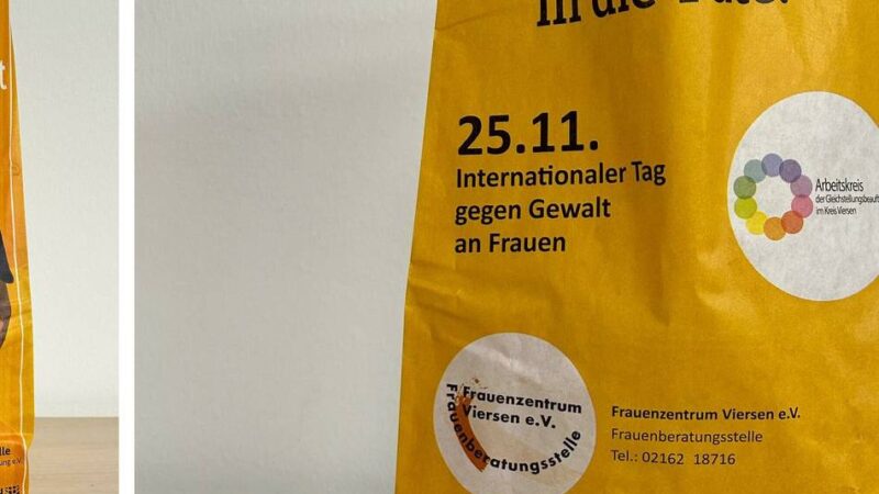 Internationaler Tag gegen Gewalt an Frauen und Mädchen: Aktion „Gewalt kommt nicht in die Tüte“ will ein Zeichen setzen