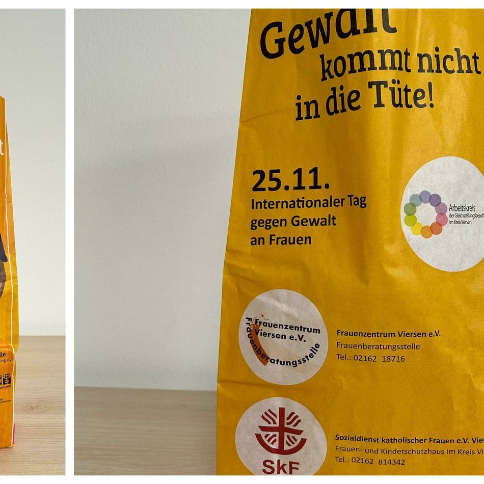 Internationaler Tag gegen Gewalt an Frauen und Mädchen: Aktion „Gewalt kommt nicht in die Tüte“ will ein Zeichen setzen