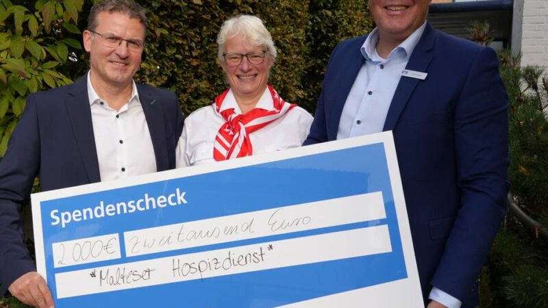 „Wertvolle Arbeit“: Volksbank Niederrhein unterstützt Malteser Hospizdienst