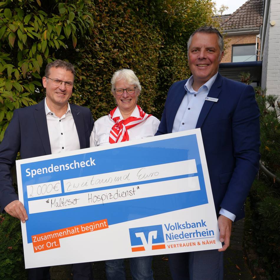 „Wertvolle Arbeit“: Volksbank Niederrhein unterstützt Malteser Hospizdienst