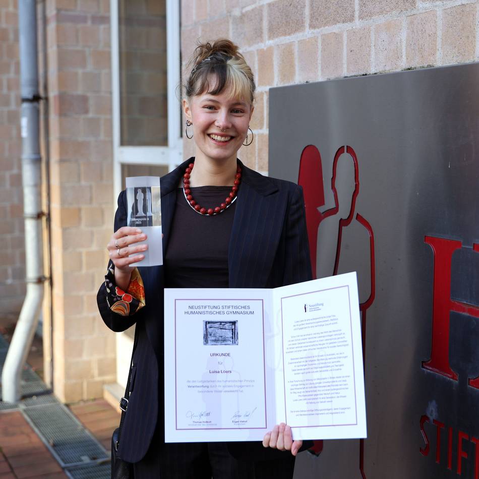 Auszeichnung in Mönchengladbach: Luisa Loers erhält den Stiftungspreis des Huma