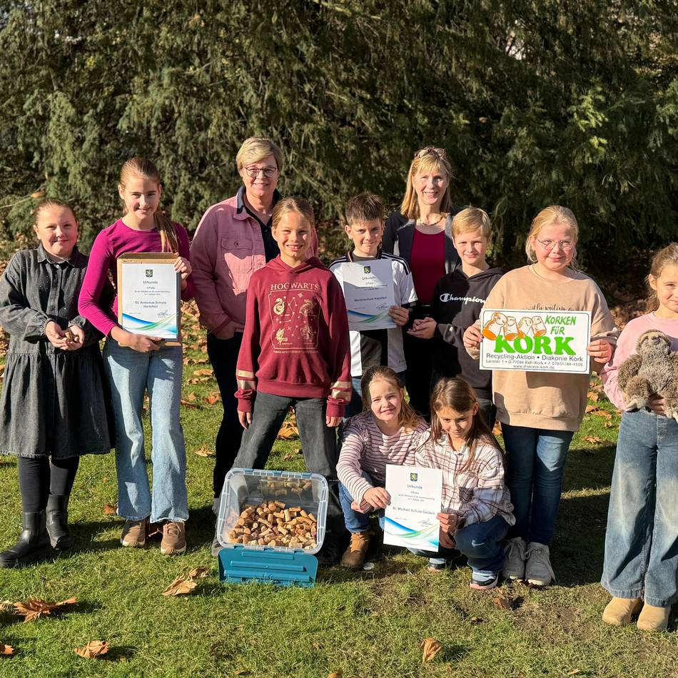Sammelaktion der Stadt Geldern: Hartefelder St.-Antonius-Schule sammelt erneut die meisten Korken