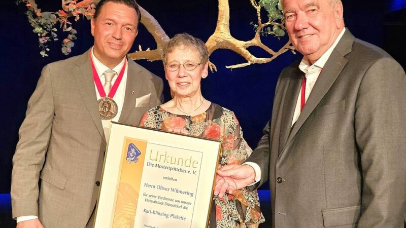 Ehrung für Düsseldorf: Karl-Klinzing-Plakette an Schausteller Oliver Wilmering verliehen