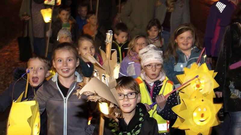 Umzug im Sonsbecker Ortsteil: Sankt Martin ritt hoch zu Ross durch Hamb