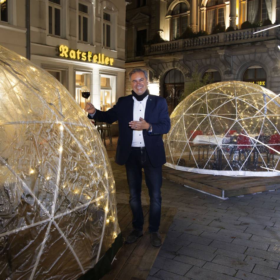 Gastronomie in Rheinberg: Winterliche Geselligkeit in den warmen Fischmarkt-Iglus