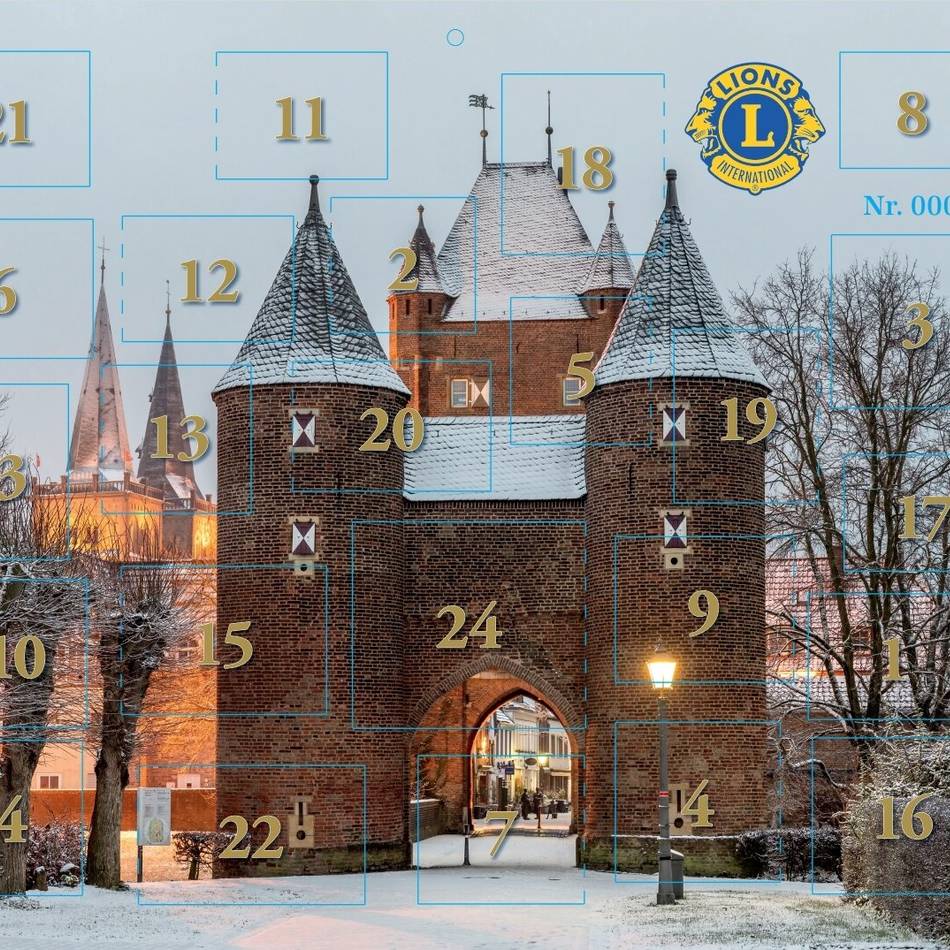 Übersicht über Verkaufsstellen: Wo der Xantener Lions-Adventskalender angeboten wird