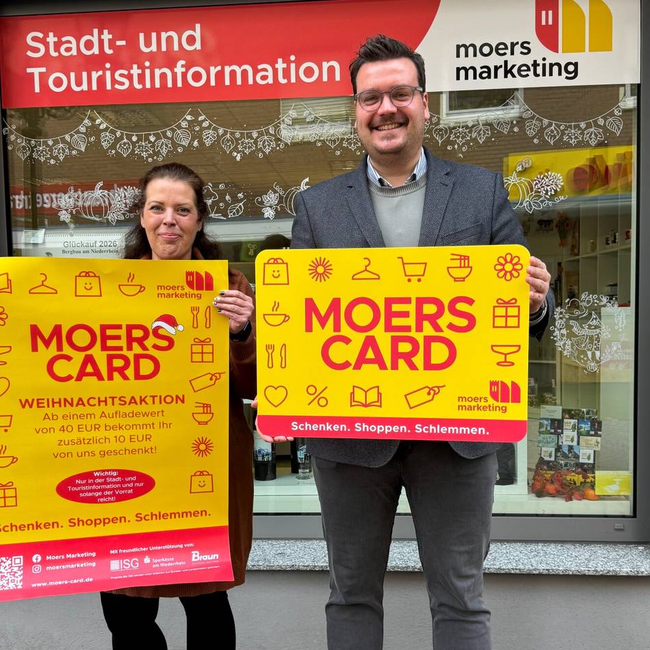 Vorweihnachtszeit in Moers: Besondere Moers-Card-Aktion vor Weihnachten