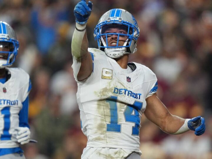 Deutsch-Amerikanischer Footballer: St. Brown feiert NFL-Touchdown mit Gruß an Donald Trump