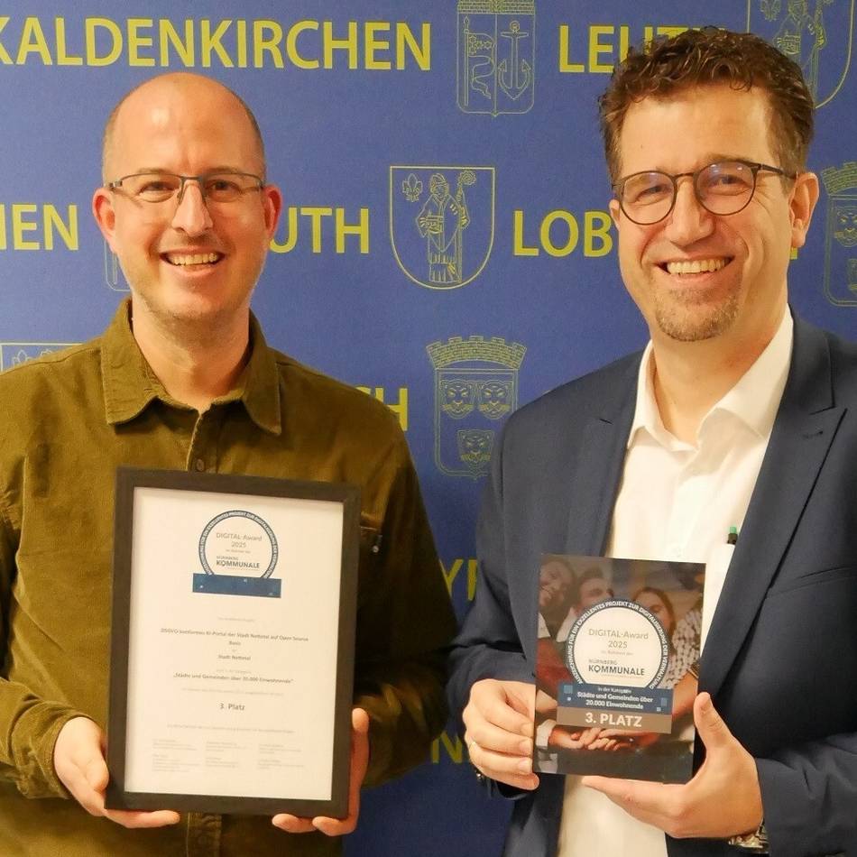 Bronze für Nettetal: Stadt wird für innovatives KI-Projekt ausgezeichnet