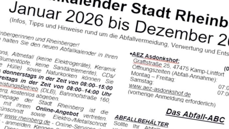 Angebot der Stadt Rheinberg: Die MyMüll-App sagt, wann die Abfalltonne raus muss