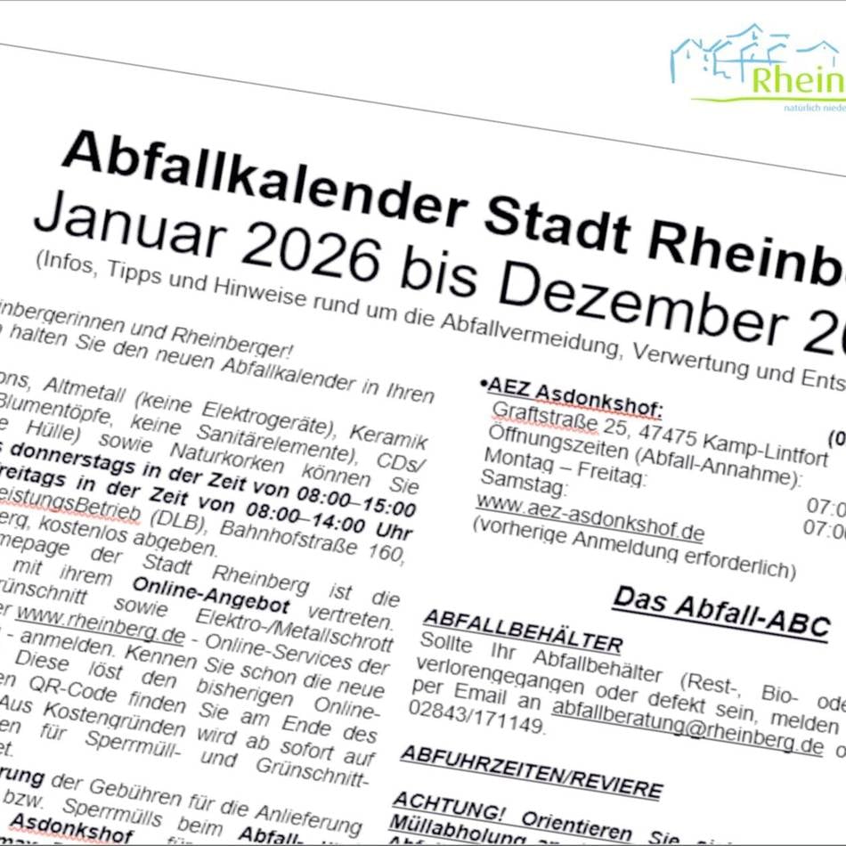 Angebot der Stadt Rheinberg: Die MyMüll-App sagt, wann die Abfalltonne raus muss