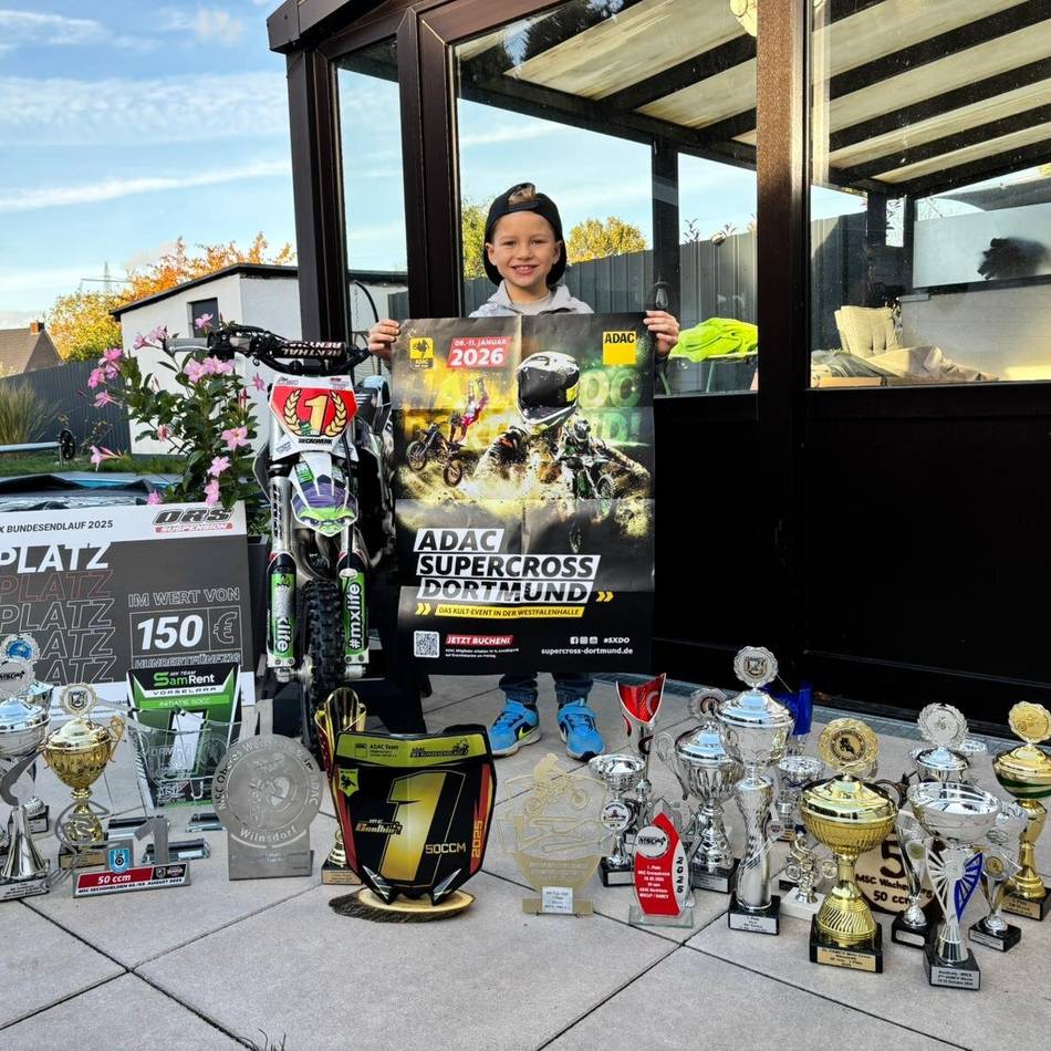 Der siebenjährige Motocross-Fahrer Elias Frentzen: Das nächste große Motorsport-Talent aus Mönchengladbach