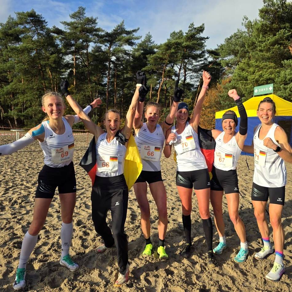 Mit der deutschen Frauen-Mannschaft: Carina Hubbert läuft bei der Polizei-Cross-EM zu Gold