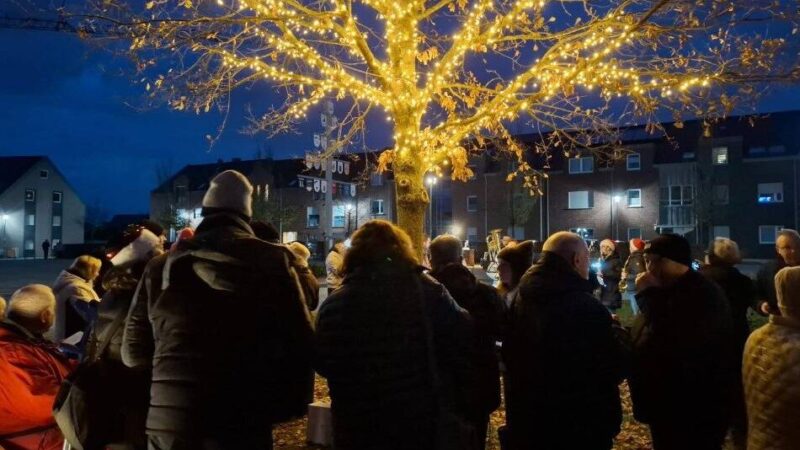 Premiere für Weihnachtsbeleuchtung: Immerath feiert ersten Eichenzauber